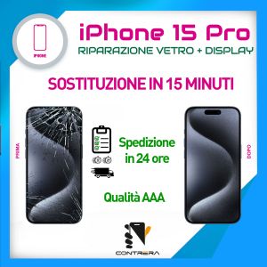 Riparazione vetro display iPhone 15 Pro Palermo