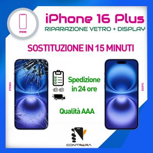 Riparazione vetro display iPhone 16 Plus Palermo