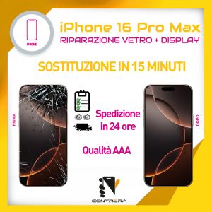 Riparazione vetro display iPhone 16 Pro Max Palermo