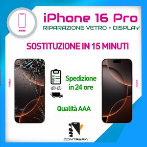 Riparazione vetro display iPhone 16 Pro Palermo